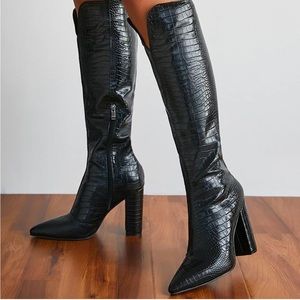 Knee High Snakeskin Boots